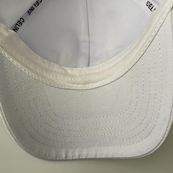 Celine Paris White Logo Adjustable Baseball Cap Hat - Picture 5 of 8